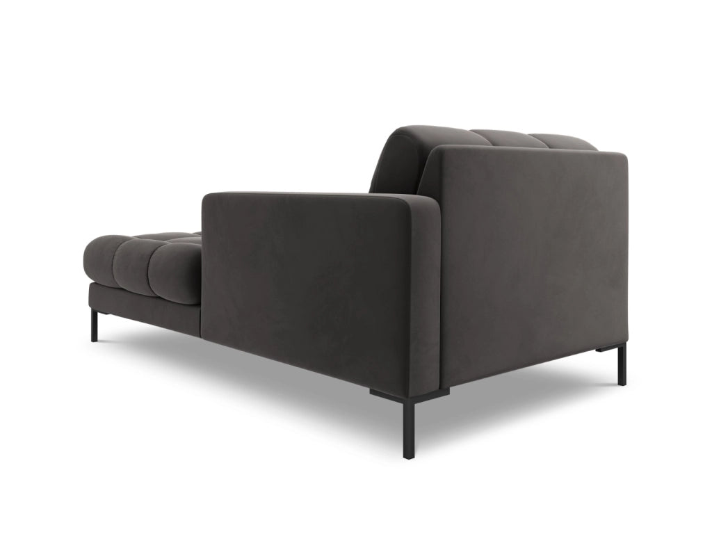 Cosmopolitan Design - Chaise longue destra "Bali" in velluto grigio scuro 