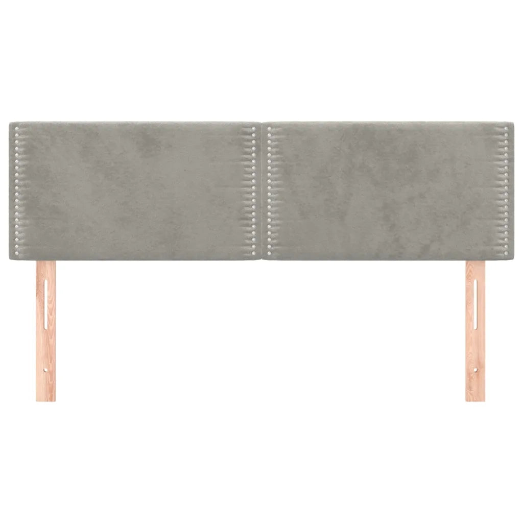 Testiera Grigio Chiaro 144x5x78/88 cm in Velluto 345938