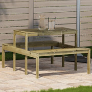 Tavolo da Picnic 110x134x75 cm in Legno Impregnato di Pino
