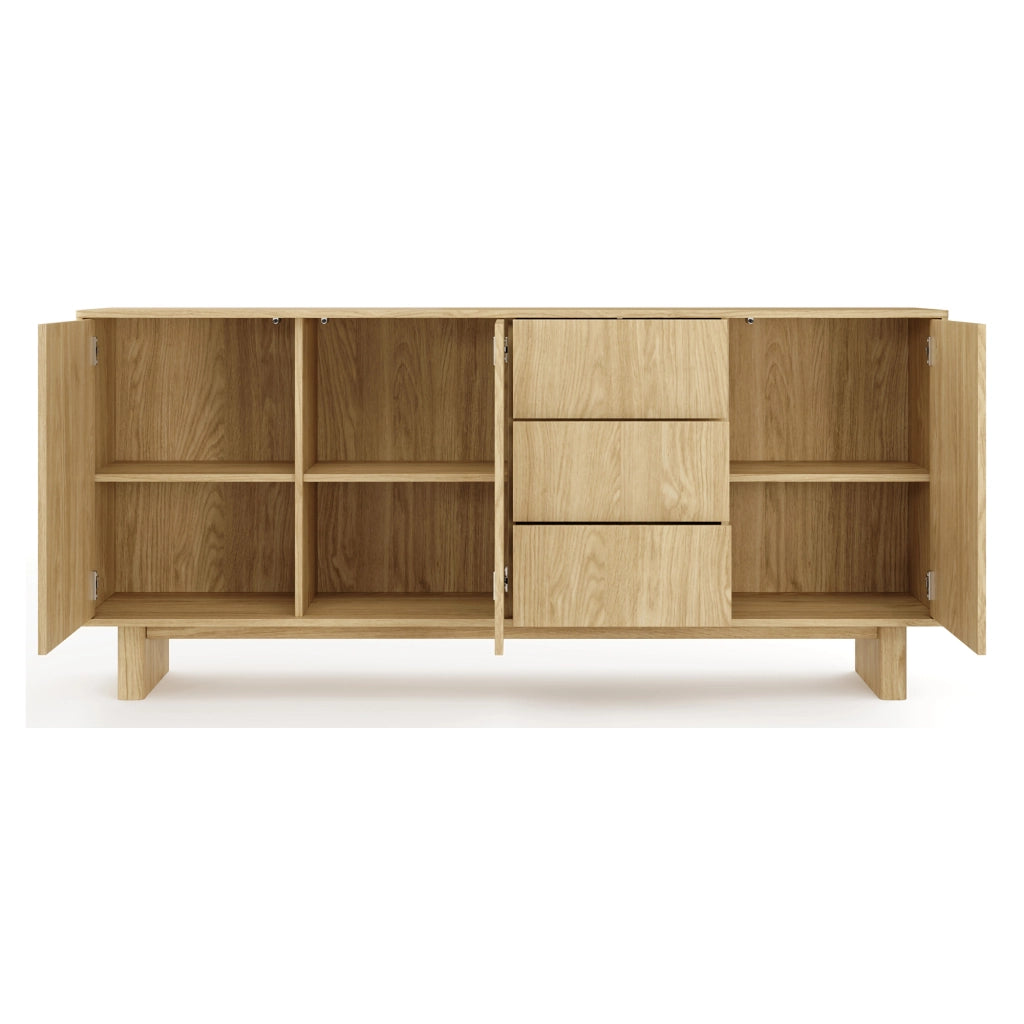 Madia Hasilo, Credenza 3 Cassetti, 183x38x83h cm Marrone Rovere