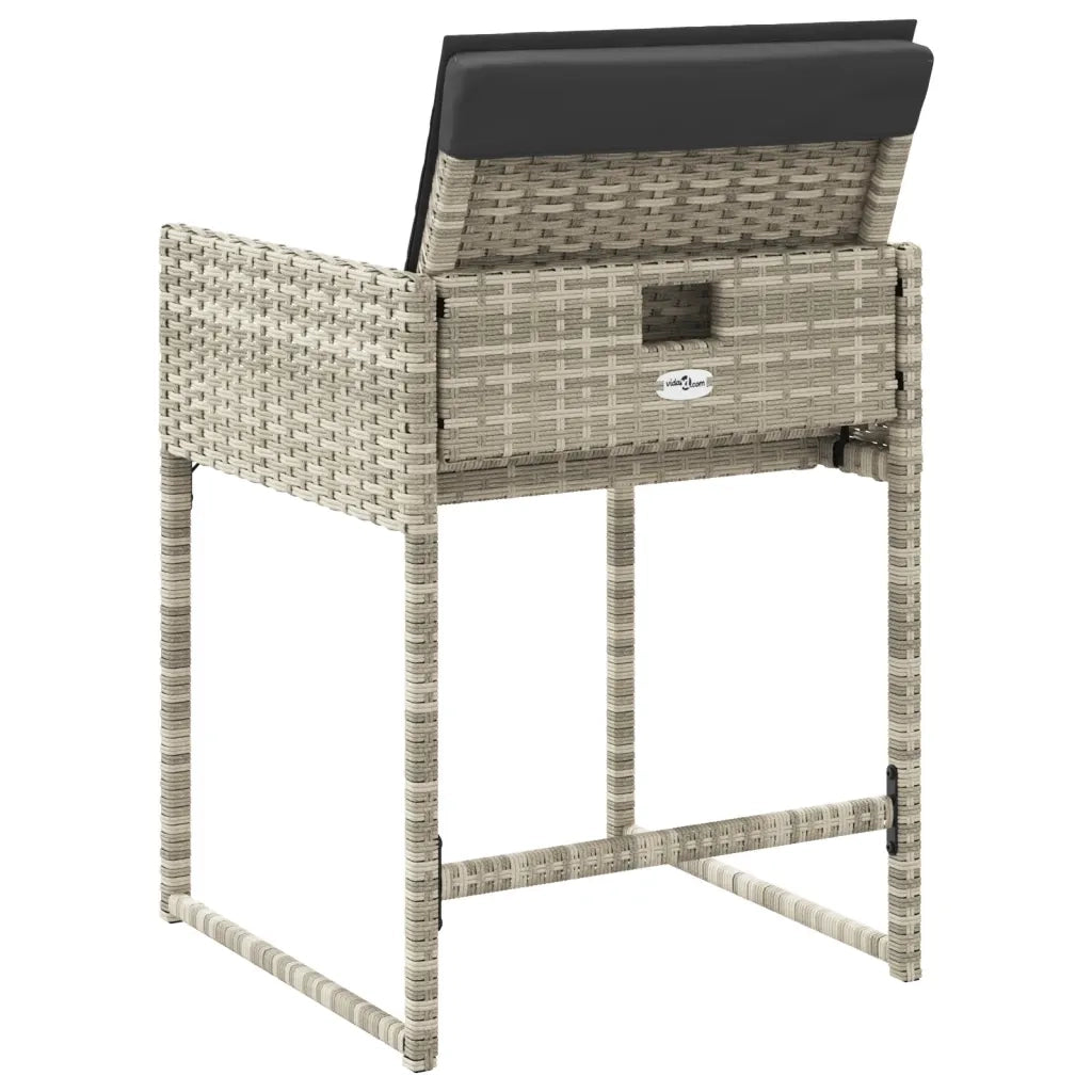Sedie da Giardino con Cuscini 4 pz | Sedie da Esterno Grigio Chiaro in Polyrattan