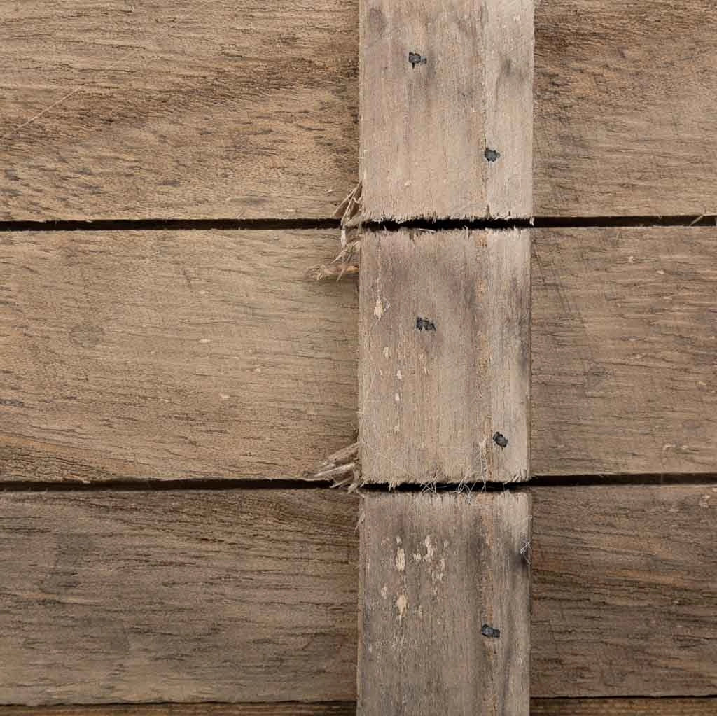 Cesto in legno con manici marroni 32x13x10,5h