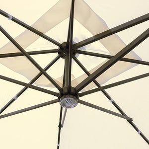 Ombrellone da Giardino Decentrato in Alluminio 3x3m con Manovella e Luci Vorghini Lights Antracite