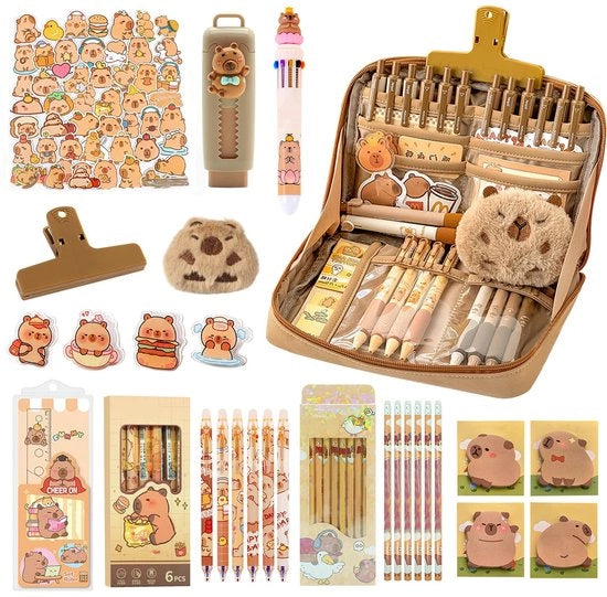 Set di scrivania 81 pezzi, set di scrivania, custodia con contenuto, set di scrivania divertente per ufficio, scuola, studenti, bambini, 2 posizioni