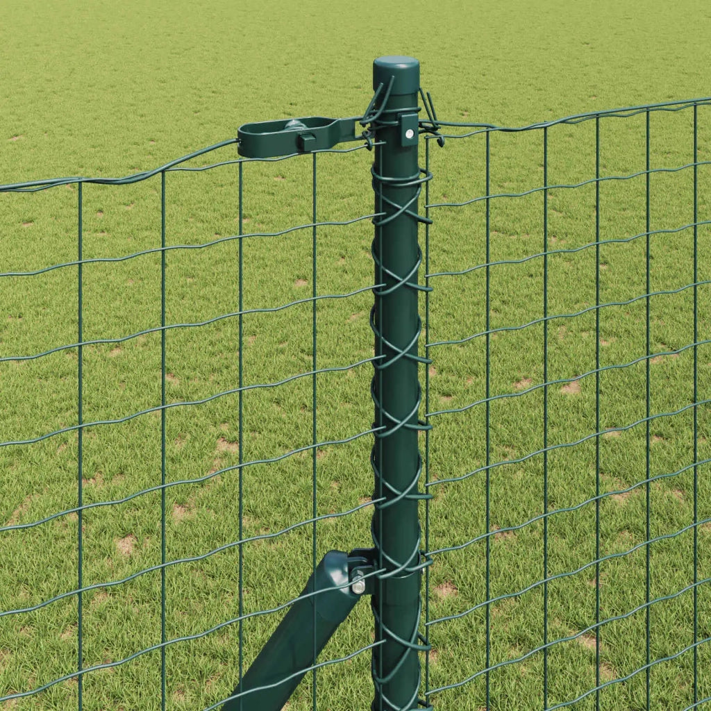 Palo della recinzione 2 pz Verde Acciaio Verniciato a Polvere CFW7035268