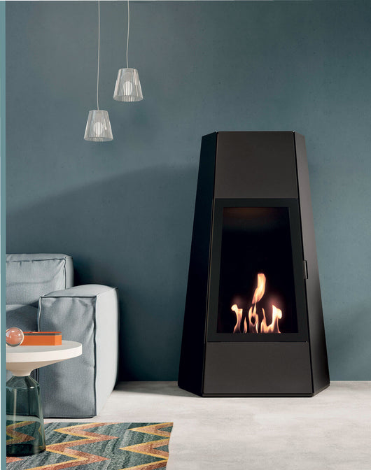 Camino a Bioetanolo da Pavimento 73x43,8x121 cm Karlsen Shanghai Nero