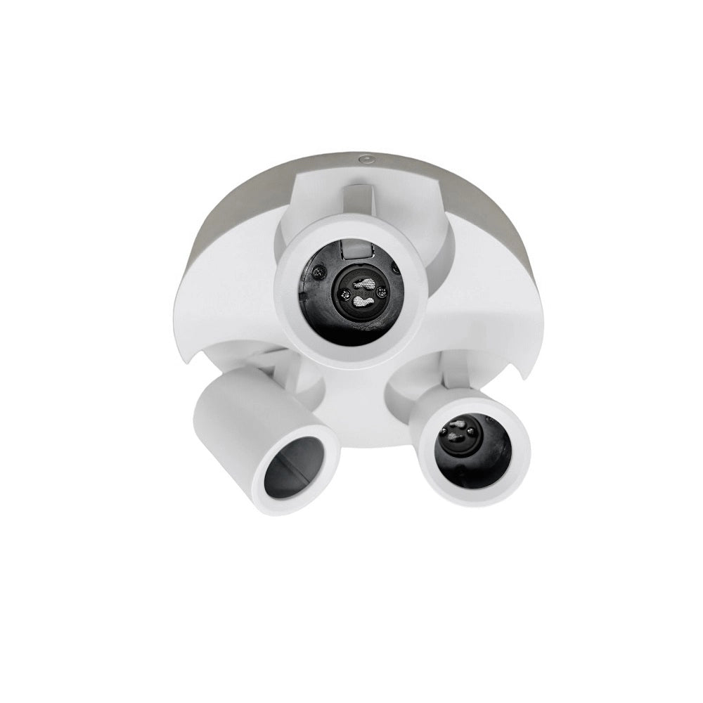 Plafoniera lampada da soffitto Rotonda bianca faretto direzionabile e attacco per lampade GU10 ad 3 diffusorI