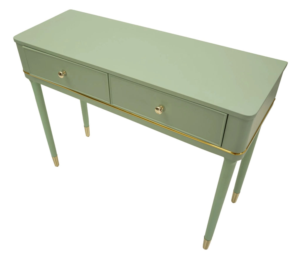 Console Camille Verde 101x37x78 cm in Pino e MDF e Ferro