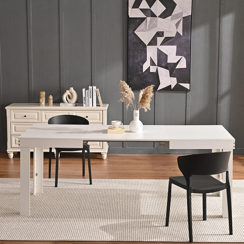 Tavolo da Pranzo Allungabile Fino a 6 Posti 120-200cm Bianco Cucina Estensibile