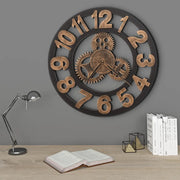 Orologio da Parete in Metallo 58 cm Dorato e Nero 283861