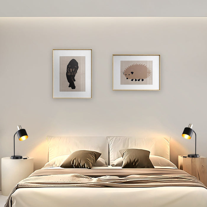 ZMH Lampada da tavolo vintage nera oro E27 cavo lettura per soggiorno comodino