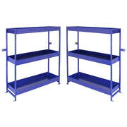 2 Scaffali Lightning in Acciaio Senza Bulloni Blu 6 Ripiani per Officina e Box