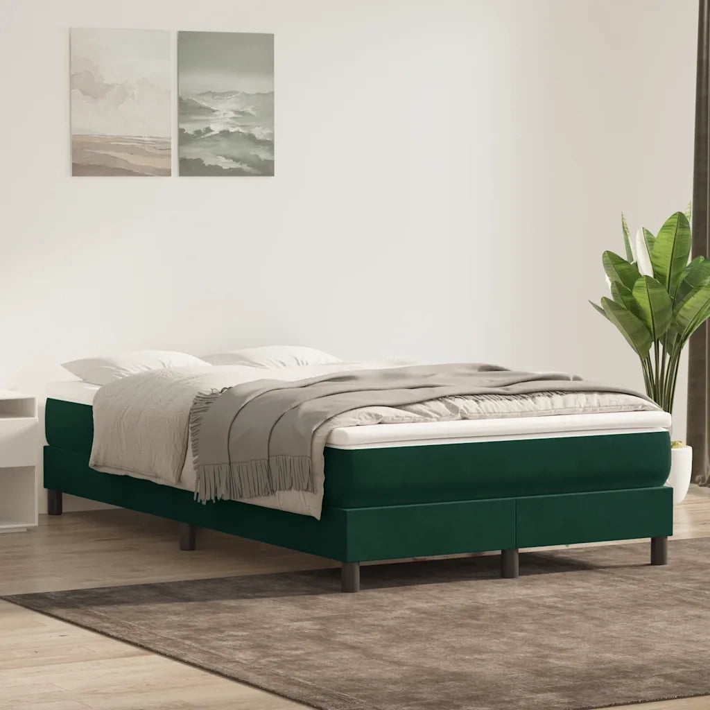 Giroletto a Molle senza Materasso Verde Scuro 120x210cm Velluto 3315822