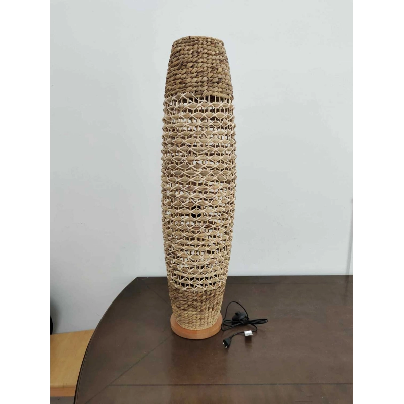 Lampada rattan naturale da terra con attacco cm ø31h119,5