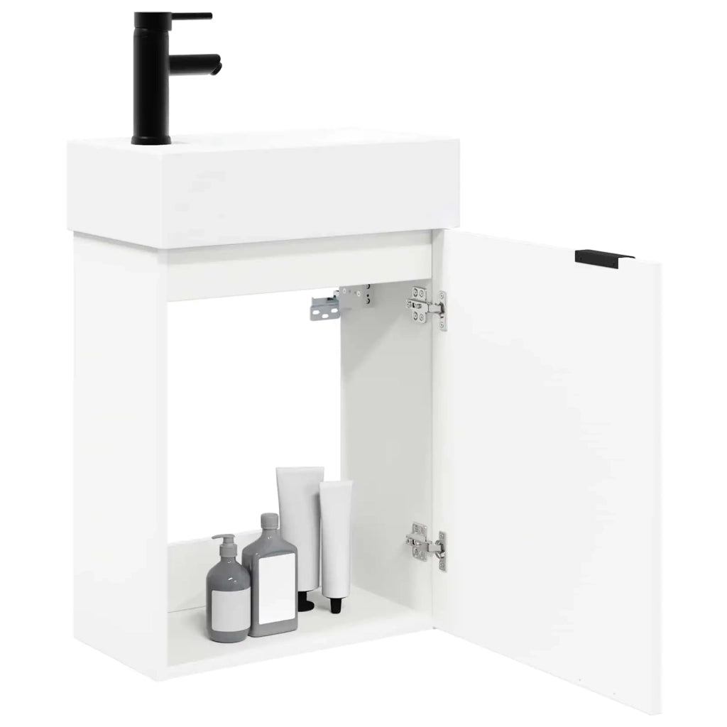 Mobile bagno con rubinetto Bianco 45,5 x 22,5 x 84 cm