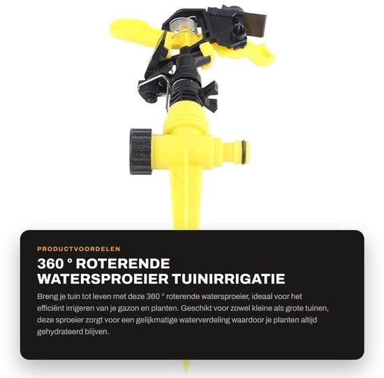 Irrigazione Circolare a 360° Rotante - Systeem di Irrigazione Automatico - Cirkel per l'Irrigazione del Prato - Spremini per il Giardino - Ideale per il tuo Giardino
