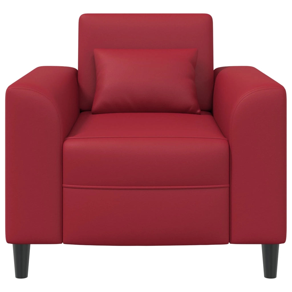 Divano Sedia-Poltrona Rosso Vino Similpelle