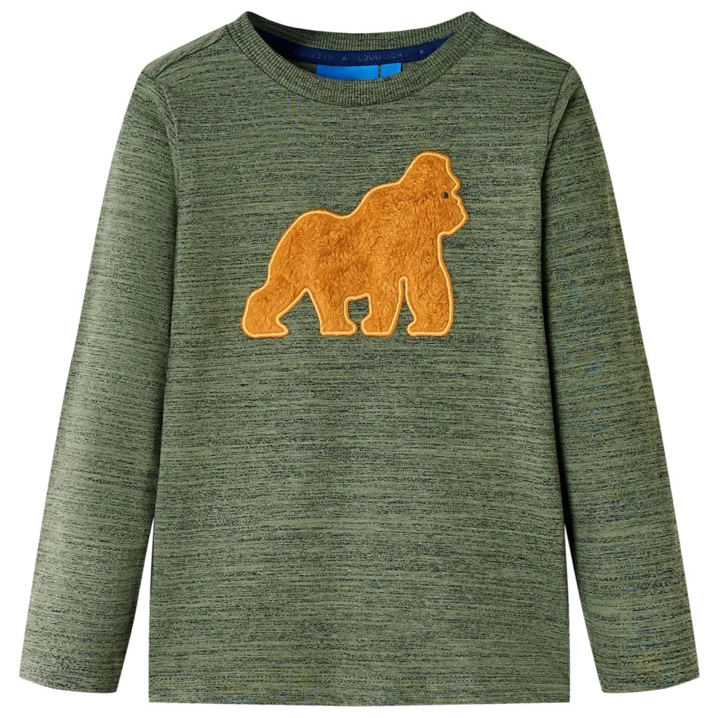 Maglietta per Bambini Maniche Lunghe Cachi MÃ©lange 116