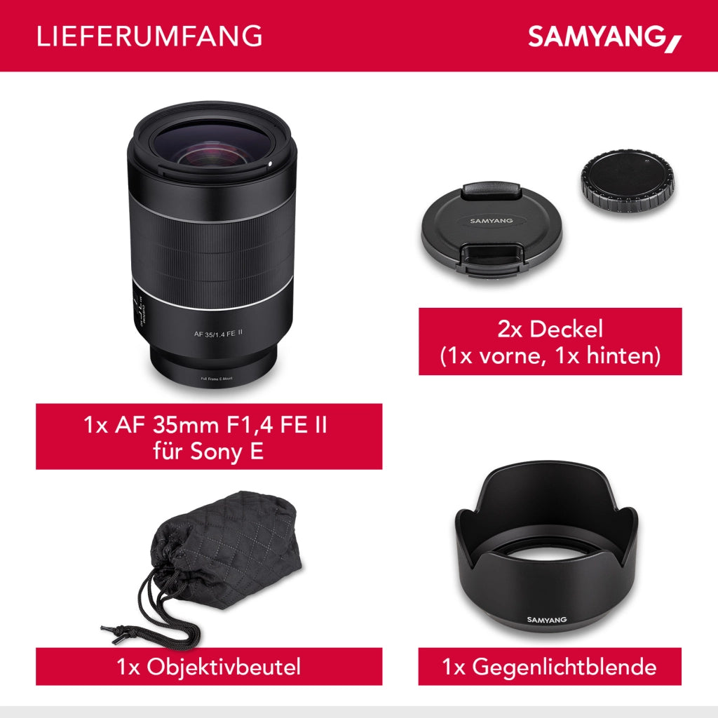 Obiettivo grandangolare AF 35mm F1.4 II FE per Sony E-Mount - Autofocus full frame e APS-C a focale fissa - per fotocamere mirrorless - A9 A7 A1 Alpha serie 6000