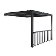 Pergola bioclimatica in alluminio addossata 3x3m + 1 bar 3m ,