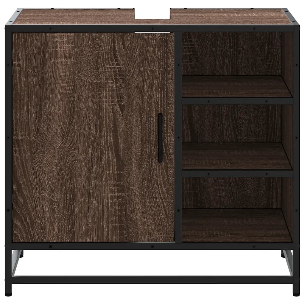 Mobile Lavabo Bagno Rovere Marrone 65x33x60cm Legno Multistrato 849288