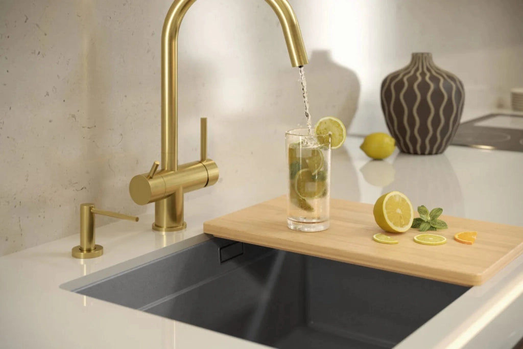 Lavello In Granito Logan 100 Grey Metallic Tappo acciaio