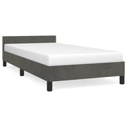 Letto singolo | Letto per adulti | Giroletto senza Materasso Grigio Scuro 80x200 cm Velluto