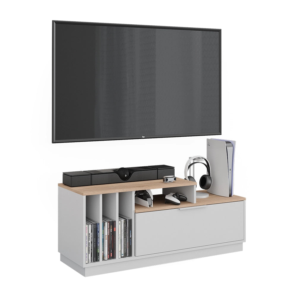 Mobile TV Betti Bianco/Sonoma 120 x 49.9 cm con 1 porta Vicco