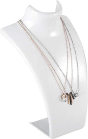 Supporto per Collana in Acrilico con Manichino e Catena per Display di Gioielli in Bianco, Modello Organizer con Stendardo di Catena.