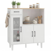 Cassettiera con ante e cassetti ¨C zephmum ¨C bianco e rovere 80x34x91 cm