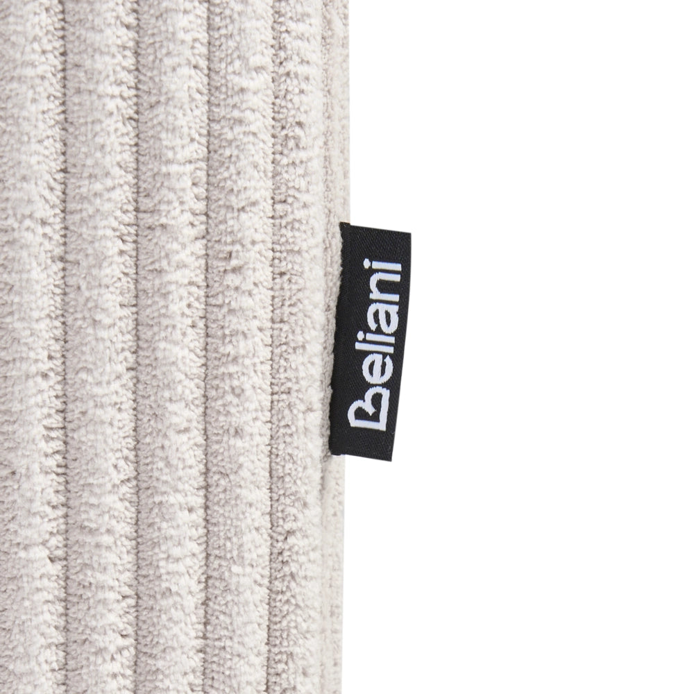 Modulo a un posto con angolo sinistro in velluto a coste beige stile moderno
