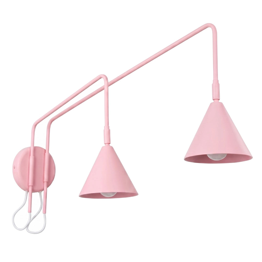 Applique NOX 2 rosa con interruttore