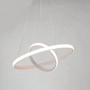 Trade Shop - Lampadario Sospeso Led 60w 2 Cerchi Pendente Rotondo Anelli Bianco Luce 4000k 50248 -