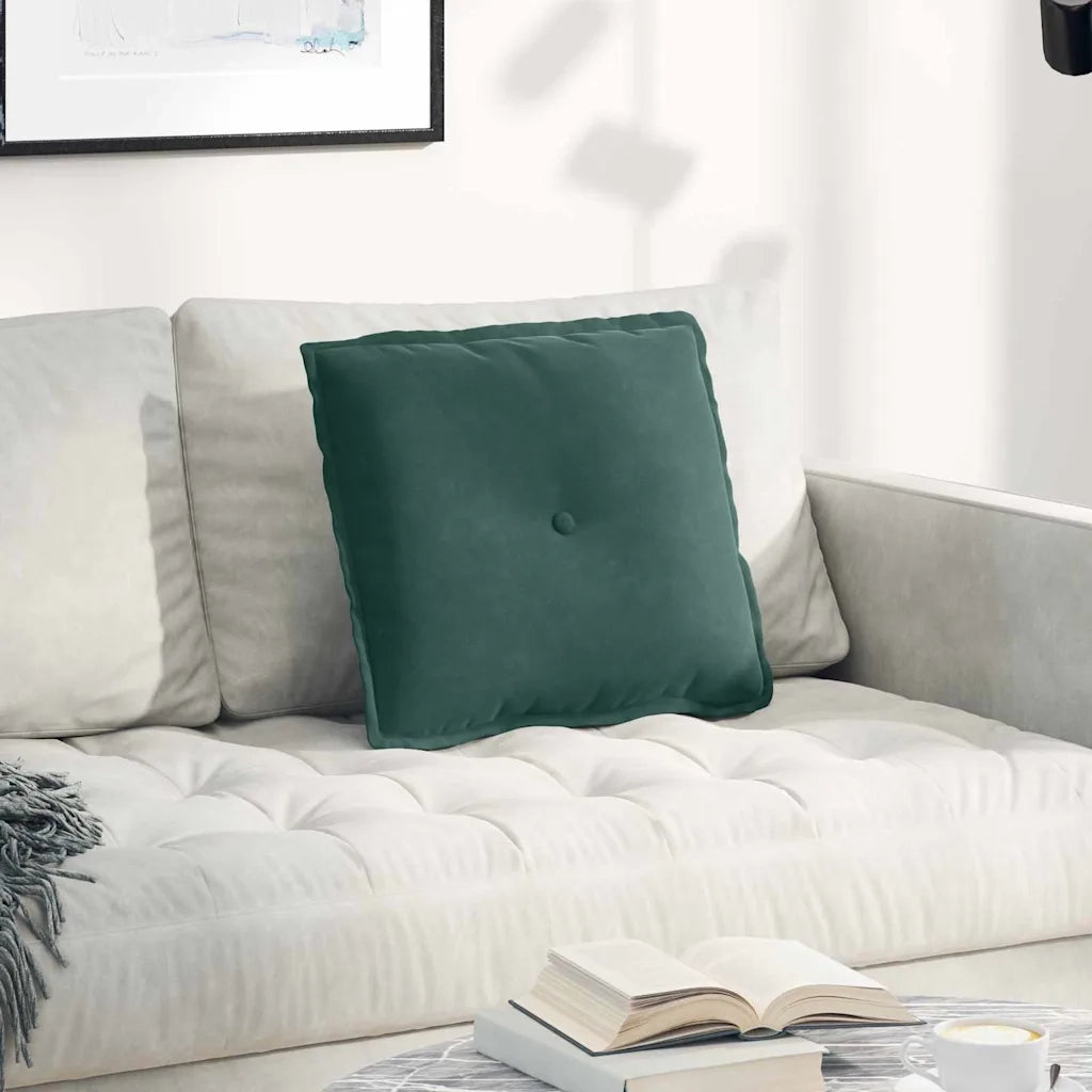 Cuscino per Schiena Verde Scuro 50 x 45 cm Tessuto in Cords 42014634