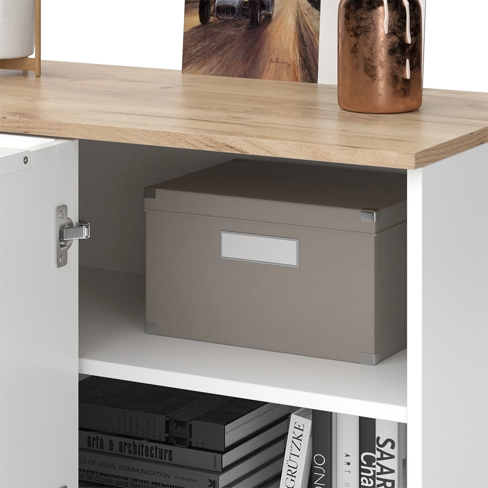 Vicco Cassettiera ad angolo Bianco/Sonoma 40 x 50 cm con porta