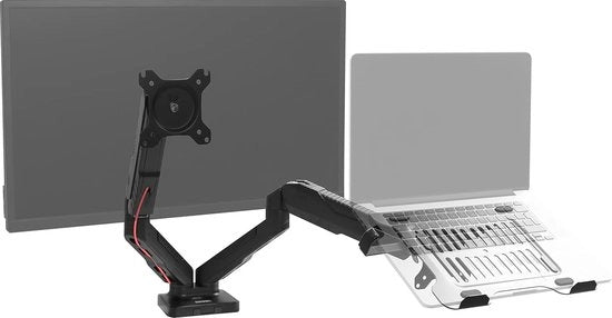 Doppio Supporto Monitor per PC e Laptop | Supporto Ergonomico in Alluminio Regolabile per 2 Schermi | VESA Compatibile 13”-24”