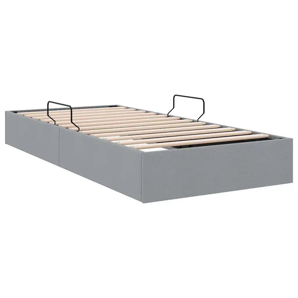 Letto con Contenitore Grigio chiaro 203 x 100 cm Tessuto 3370054