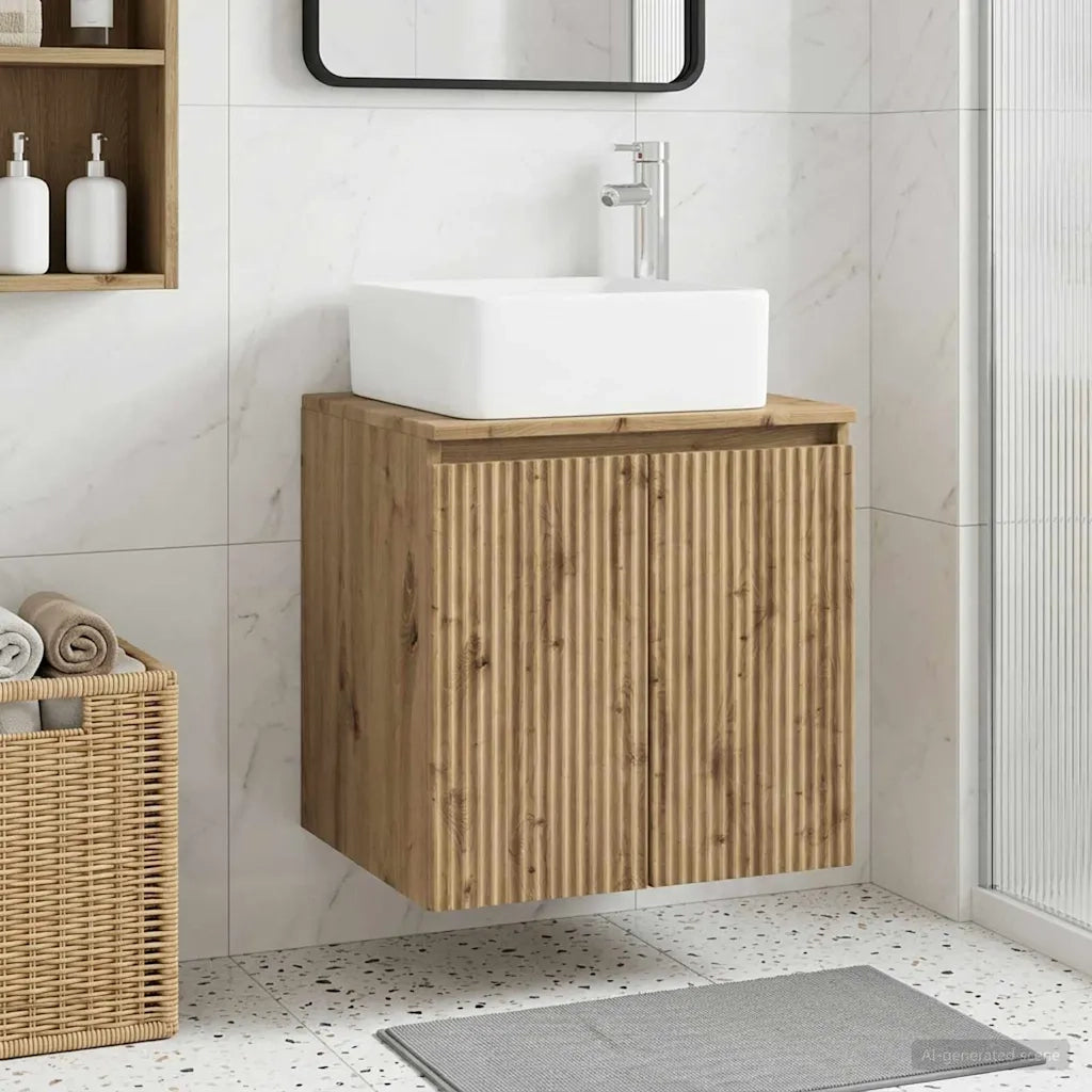 Mobile Lavabo da Parete Rovere Artigianale 53 x 35 x 63 cm 890431