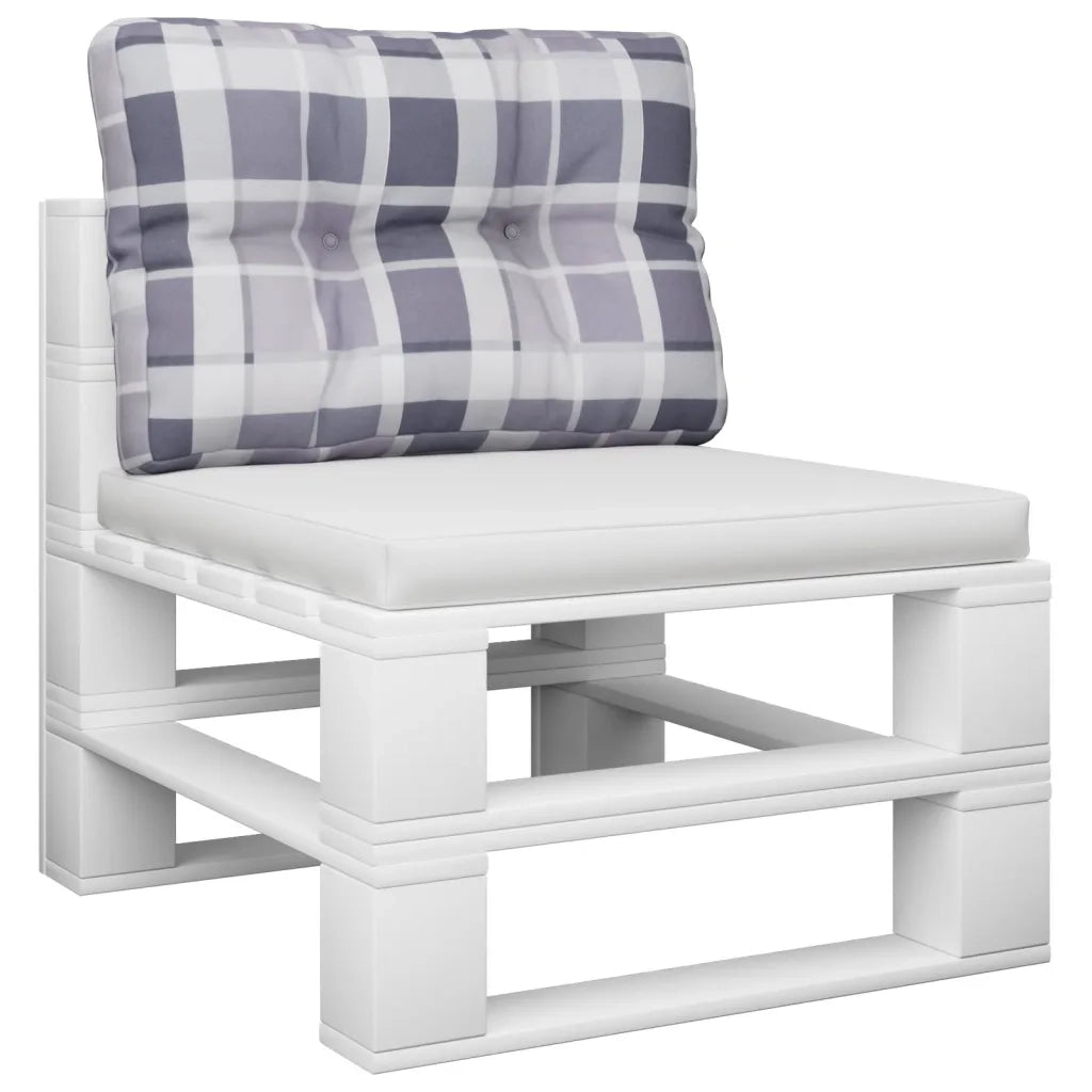 Cuscino per Pallet a Quadri Grigi 60x40x12 cm in Tessuto 360571