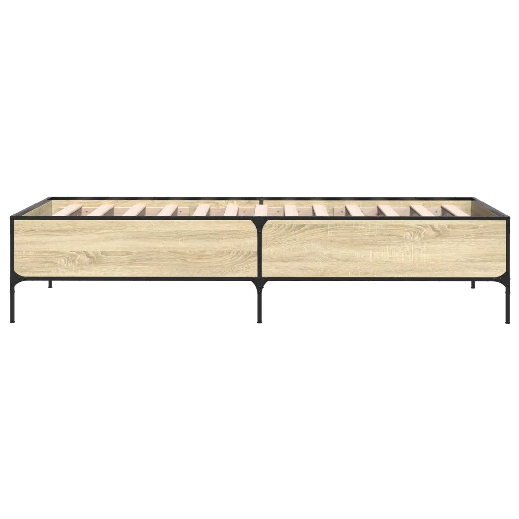 Giroletto-Struttura Letto Rovere Sonoma 75x190cm in Legno Multistrato e Metallo 950943