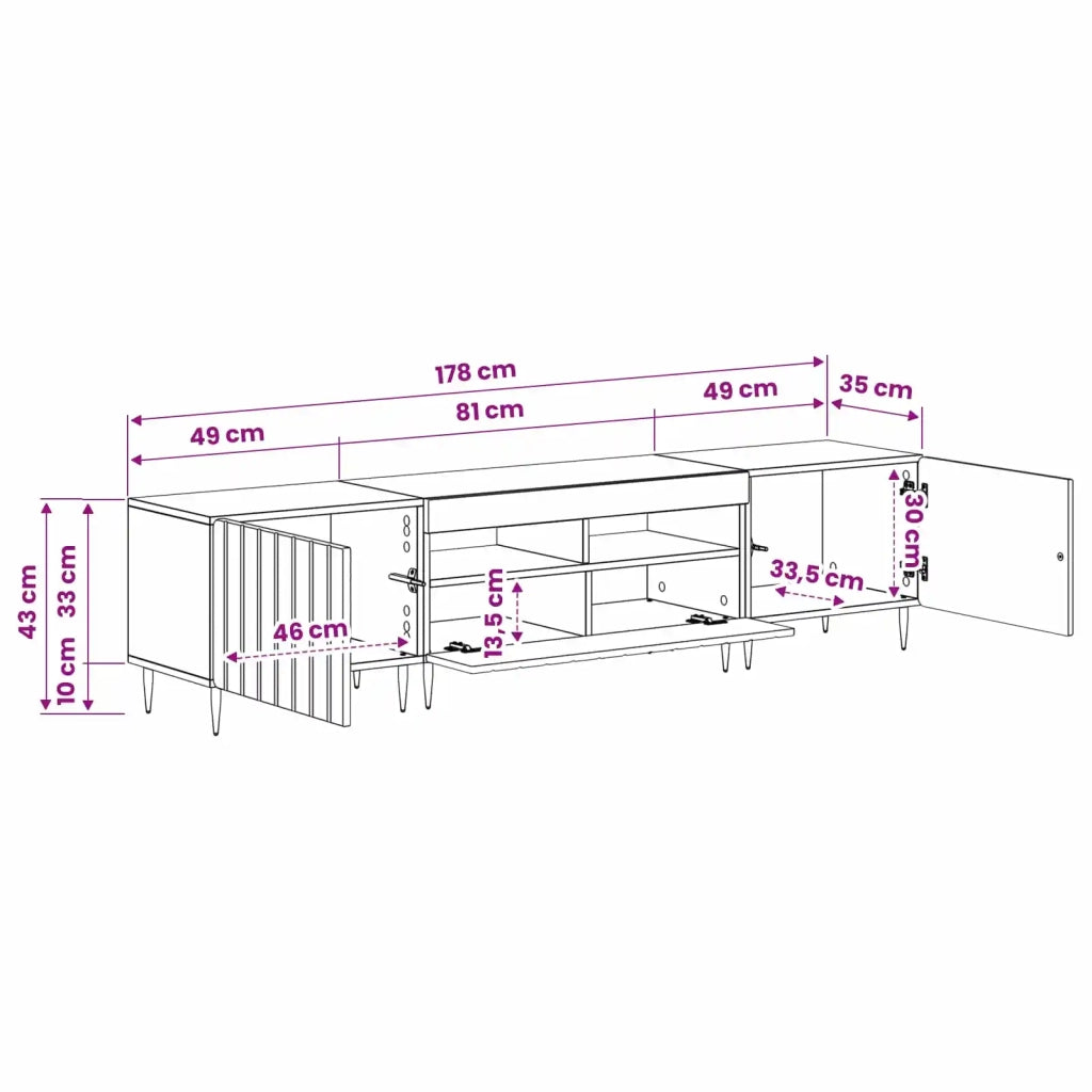 Mobile TV LED a 5 pezzi Legno antico Legno ingegnerizzato 3416526