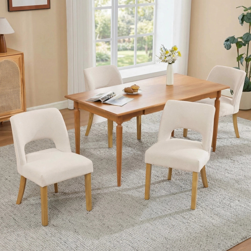 2 sedie da pranzo comode e traspiranti adatte per sala da pranzo soggiorno caffè ecc. stile moderno tessuto di lino gambe in legno massiccio beige