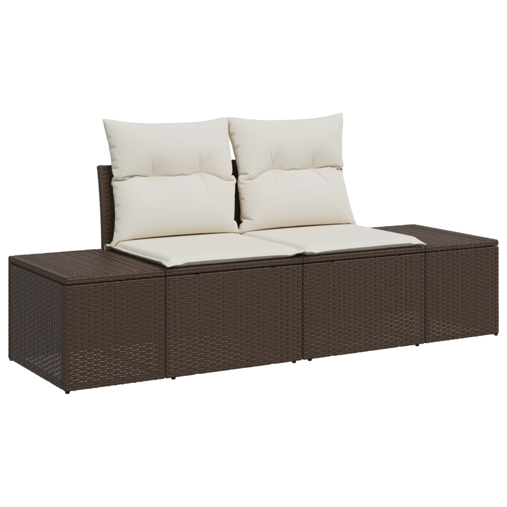Set Divano da Giardino 8 Pezzi con Cuscini Grigi in Rattan Polietilene
