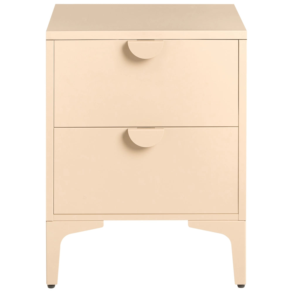 Comodino in acciaio beige chiaro mobile contenitore per l'ufficio domestico con 2 cassetti design industriale mobile contenitore