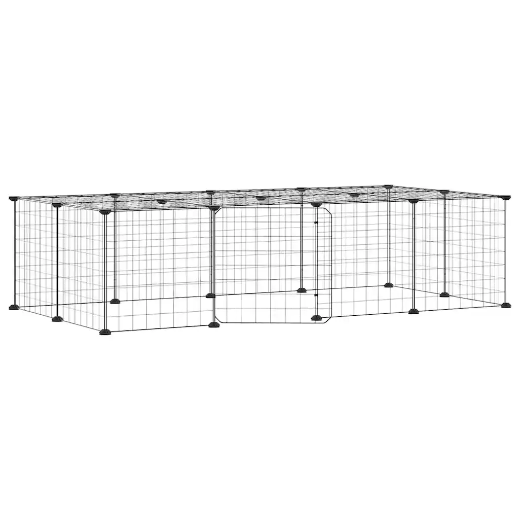 Gabbia per Animali 20 Pannelli con Porta Nera 35x35 cm Acciaio 3114055