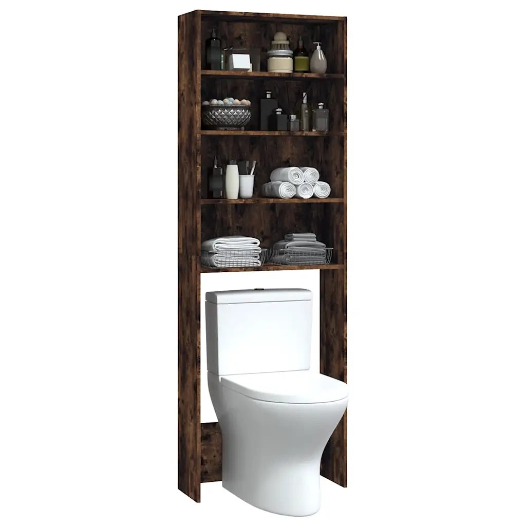 Mobile per Lavatrice Rovere Fumo 64x24x190 cm 815951