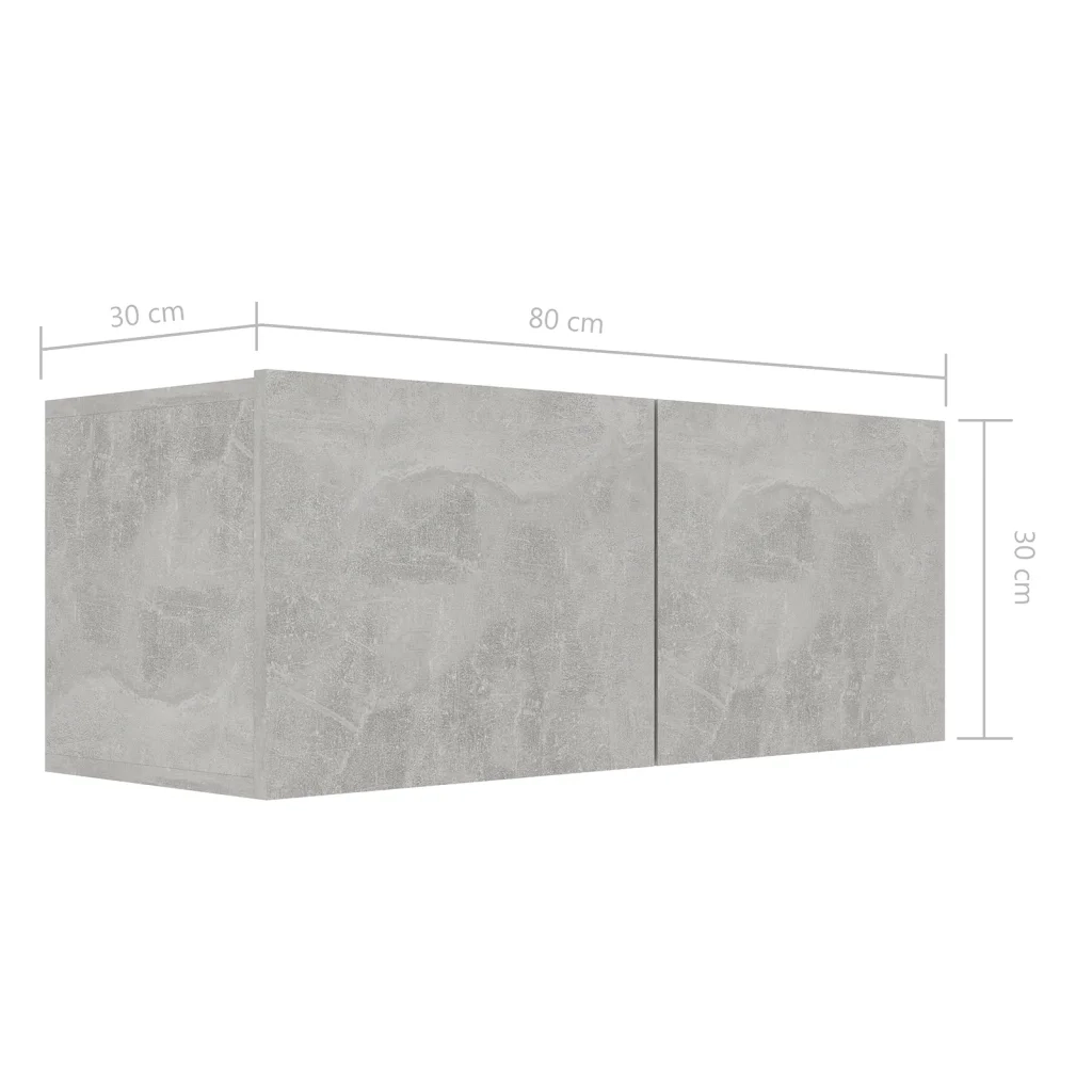 Set di Mobili Porta TV 7 pz Grigio Cemento in Legno Multistrato 3079132