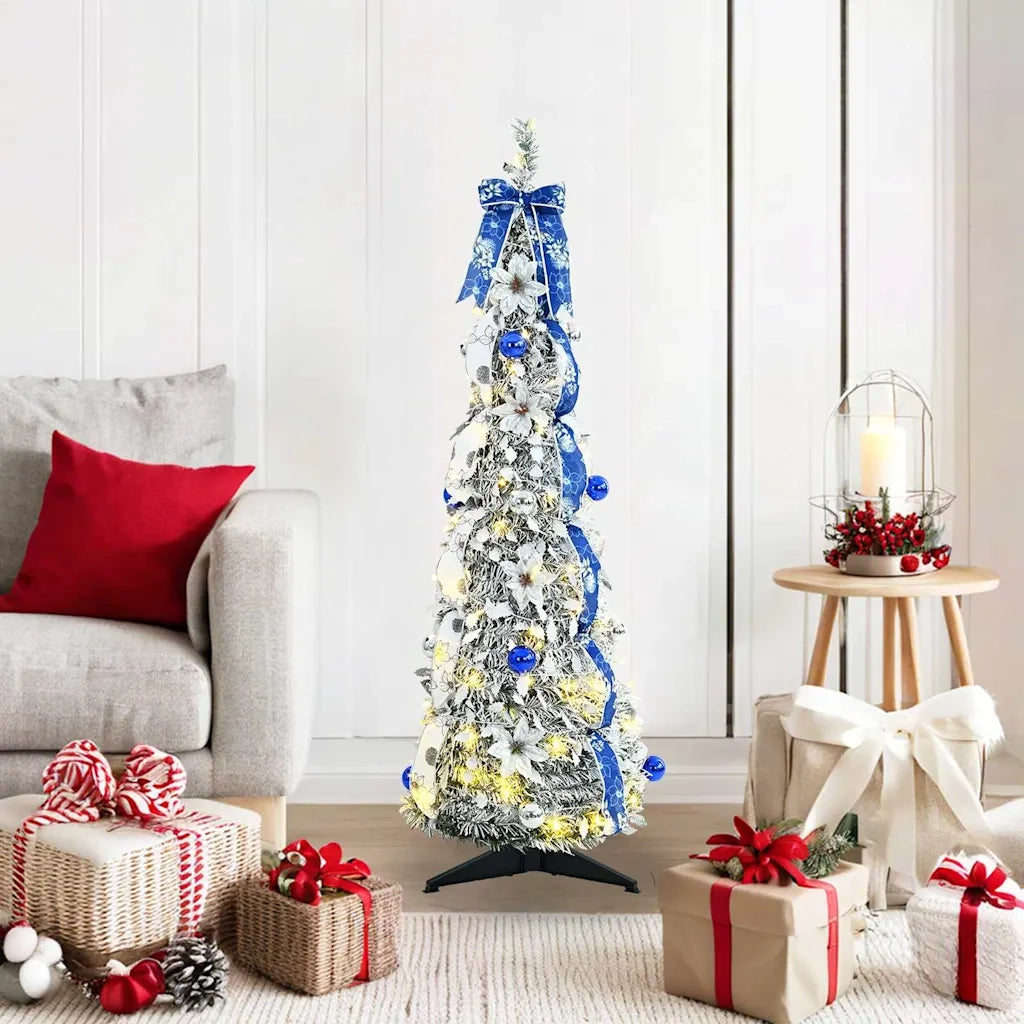 Albero di Natale artificiale con 50 LED Bianco 120 cm PVC 42018634