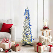 Albero di Natale artificiale con 50 LED Bianco 120 cm PVC 42018634