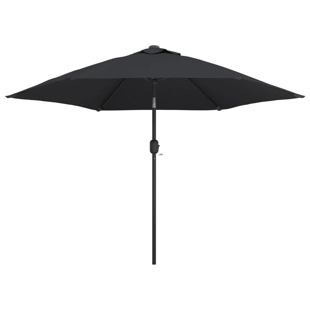 Ombrellone da esterno con LED e palo in acciaio nero da 300 cm 02_0008176